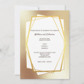 Gouden minimalistische effen geometrische rand zes kaart (Voorkant)