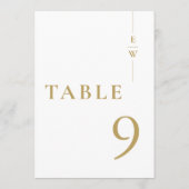 Gouden minimalistische Elegant Monogram Tafelnumme Kaart (Achterkant)