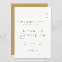 Gouden minimalistische elegante monogram bruiloft save the date