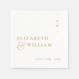Gouden minimalistische elegante monogram bruiloft servet