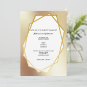 Gouden minimalistische gewone geometrische frame z kaart (Staand voorkant)