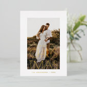 Gouden minimalistische kerst | Moderne fotobegroet Folie Feestdagenkaart (Staand Voorkant)