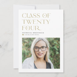 Gouden minimalistische klasse van 2024 Foto Afstud Aankondiging