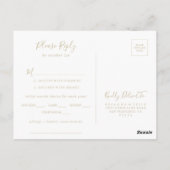 Gouden minimalistische menu keuze RSVP-Briefkaart (Achterkant)