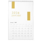 Gouden Minimalistische Moderne 2026 Muurkalender Kalender (Jan 2027)