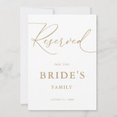 Gouden minimalistische moderne bruiloft-evenement  (Achterkant)