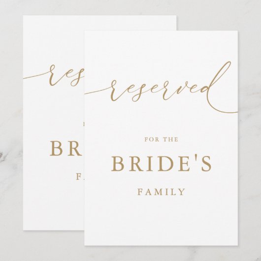 Gouden minimalistische moderne bruiloft-evenement (Voorkant / Achterkant)