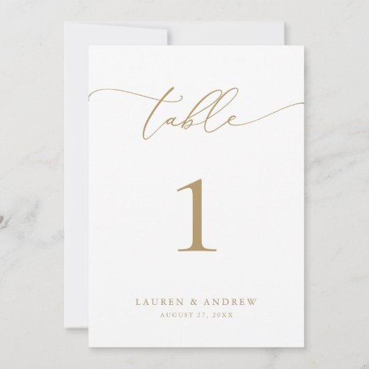 Gouden minimalistische moderne bruiloft-event tafe (Achterkant)