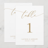 Gouden minimalistische moderne bruiloft-event tafe (Voorkant / Achterkant)