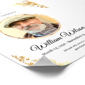 Gouden Minimalistische Roukaart Herdenkingsdienst  Poster (Hoek)