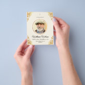 Gouden minimalistische rouwadvertentie herdenkings flyer (Hand)