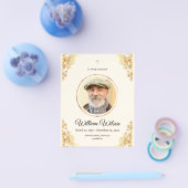 Gouden minimalistische rouwadvertentie herdenkings flyer (Enkel)