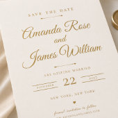 Gouden Minimalistische Save the Date Kaart