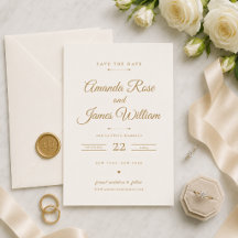 Gouden Minimalistische Save the Date Kaart