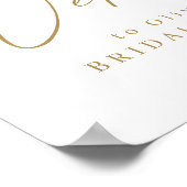 Gouden minimalistische script bruidsshower welkoms poster (Hoek)