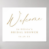 Gouden minimalistische script bruidsshower welkoms poster (Voorkant)
