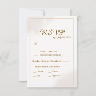 Gouden Minimalistische Trouw RSVP Kaart