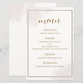 Gouden Minimalistische Trouwmenu Kaart (Voorkant / Achterkant)