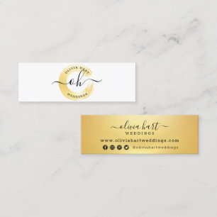 Gouden Minimalistische Verf Swirl Aangepast Stylis Mini Visitekaartje