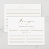 Gouden minimalistische Vrijgezellenfeesten recept  Briefkaart (Voorkant / Achterkant)