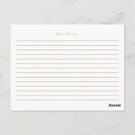 Gouden minimalistische Vrijgezellenfeesten recept  Briefkaart (Achterkant)