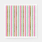 gouden mint en roze strepen servet (Voorkant)