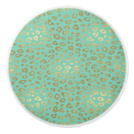 Gouden Mint Ombre Luipaard Print Keramische Knop