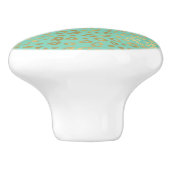 Gouden Mint Ombre Luipaard Print Keramische Knop (Zijkant)