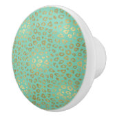 Gouden Mint Ombre Luipaard Print Keramische Knop (Rechts)
