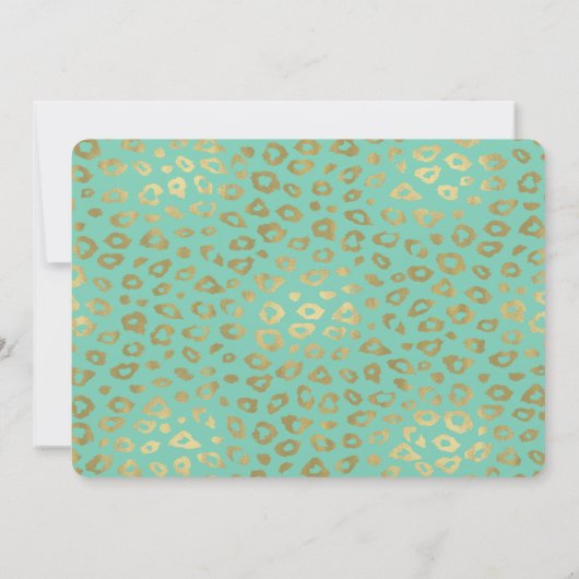 Gouden Mint Ombre Luipaard Print Verjaardag Kaart (Achterkant)