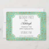 Gouden Mint Ombre Luipaard Print Verjaardag Kaart (Voorkant)