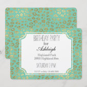 Gouden Mint Ombre Luipaard Print Verjaardag Kaart (Voorkant / Achterkant)