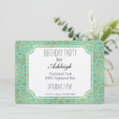 Gouden Mint Ombre Luipaard Print Verjaardag Kaart (Staand voorkant)