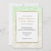 Gouden Mint Witte Ombre Abstracte bruiloft Kaart (Voorkant)