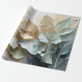 Gouden Mist Bladeren Cadeaupapier