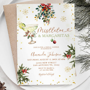 Gouden Mistletoe & Margarita Kerst Vrijgezellenfee Kaart
