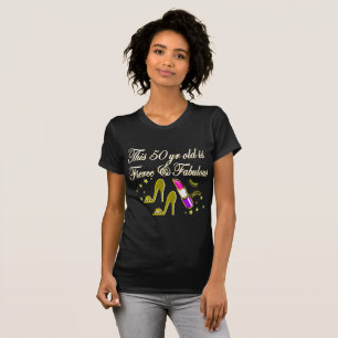 GOUDEN MODE 50E VERJAARDAG DIVA DESIGN T-SHIRT
