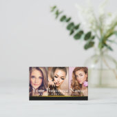 Gouden Mode Make-up Artiest Foto Showcase QR-code Visitekaartje (Staand voorkant)