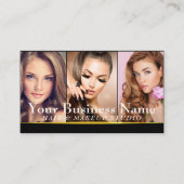 Gouden Mode Make-up Artiest Foto Showcase QR-code Visitekaartje (Voorkant)