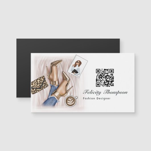 Gouden Mode Ontwerper QR Code (Voorkant / Achterkant)