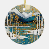 Gouden moderne Aspen bergen Keramisch Ornament (Voorkant)