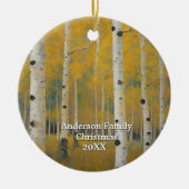 Gouden moderne Aspen bomen Keramisch Ornament (Voorkant)