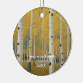 Gouden moderne Aspen bomen Keramisch Ornament (Links)