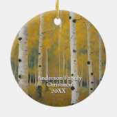 Gouden moderne Aspen bomen Keramisch Ornament (Achterkant)