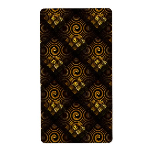 Gouden Moderne Boho Elegant Abstract Kunstpatroon Etiket (Voorkant)