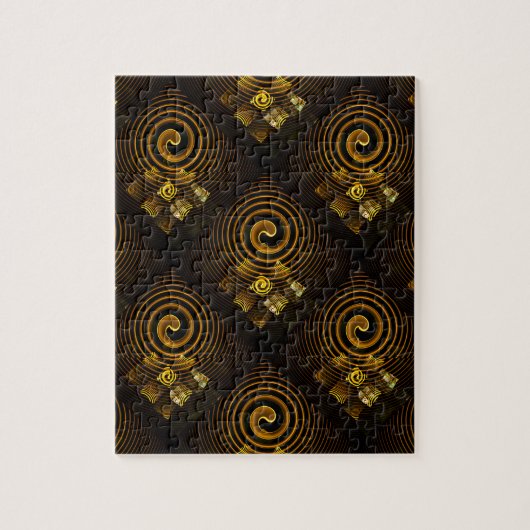 Gouden Moderne Boho Elegant Abstract Kunstpatroon  Legpuzzel (Verticaal)