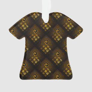 Gouden Moderne Boho Elegant Abstract Kunstpatroon  Ornament