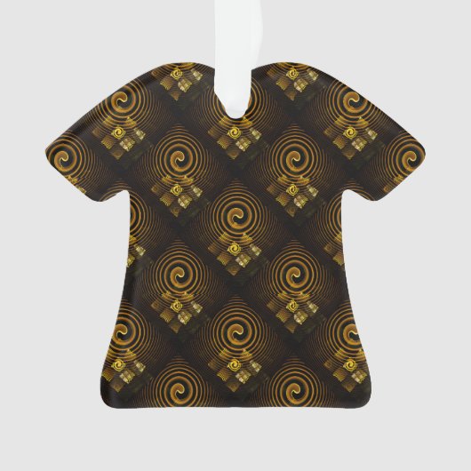 Gouden Moderne Boho Elegant Abstract Kunstpatroon Ornament (voorkant)