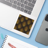 Gouden Moderne Boho Elegant Abstract Kunstpatroon  Sticker (Laptop met iPhone)