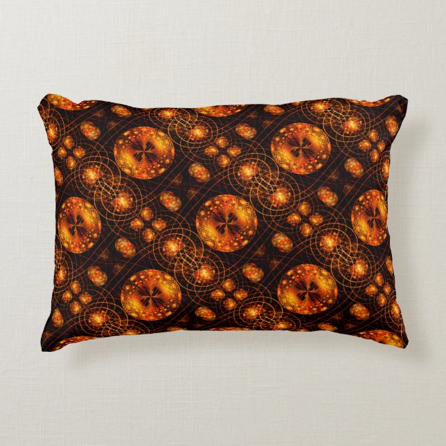 Gouden Moderne Boho Elegante Abstracte Kunstpatroo Accent Kussen (Voorkant)